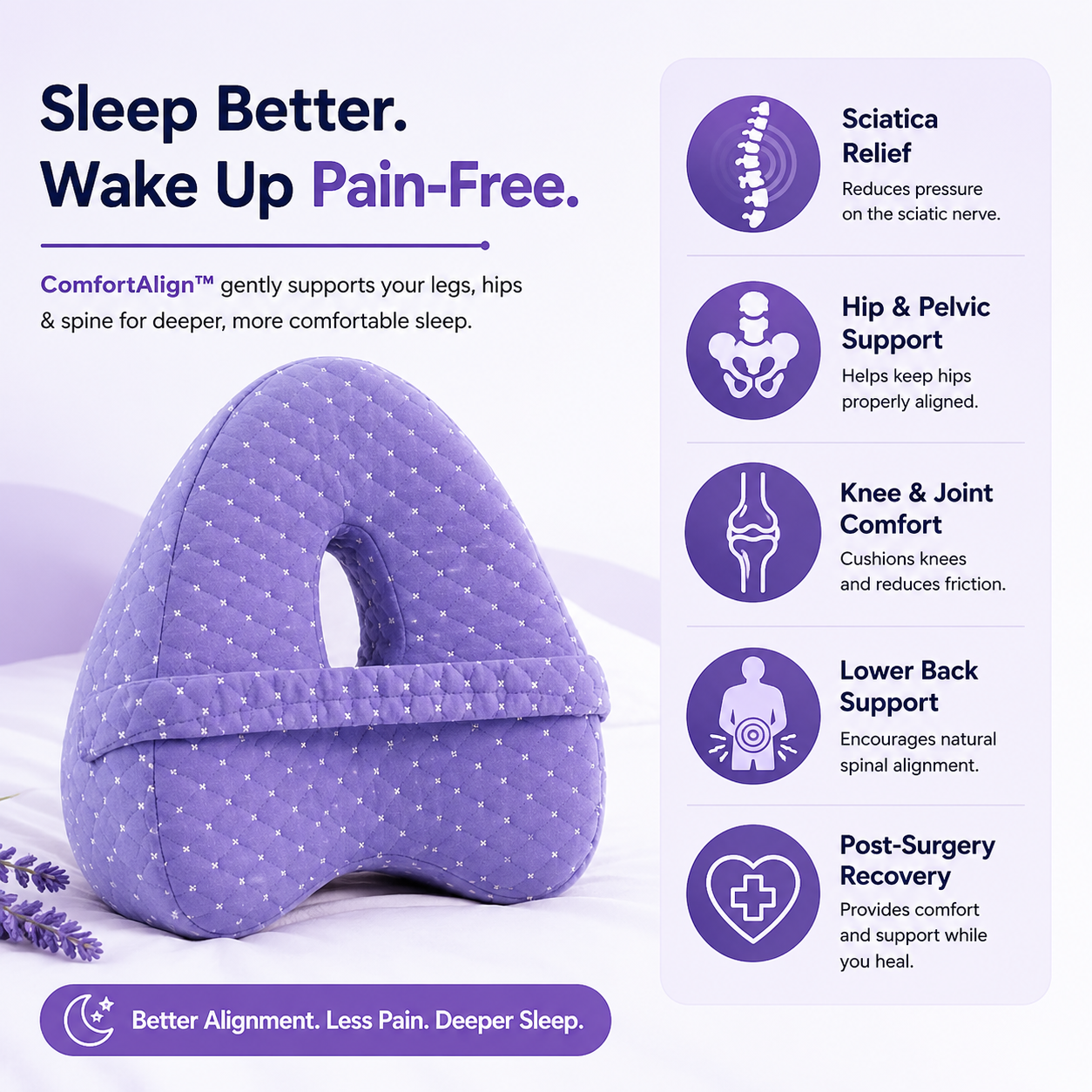ComfortAlign™  Pressure Relief Leg Pillow